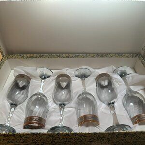 CRISTALLERIA F.IIi FUMO 6 HANDMADE LEAD CRYSTAL GLASSES